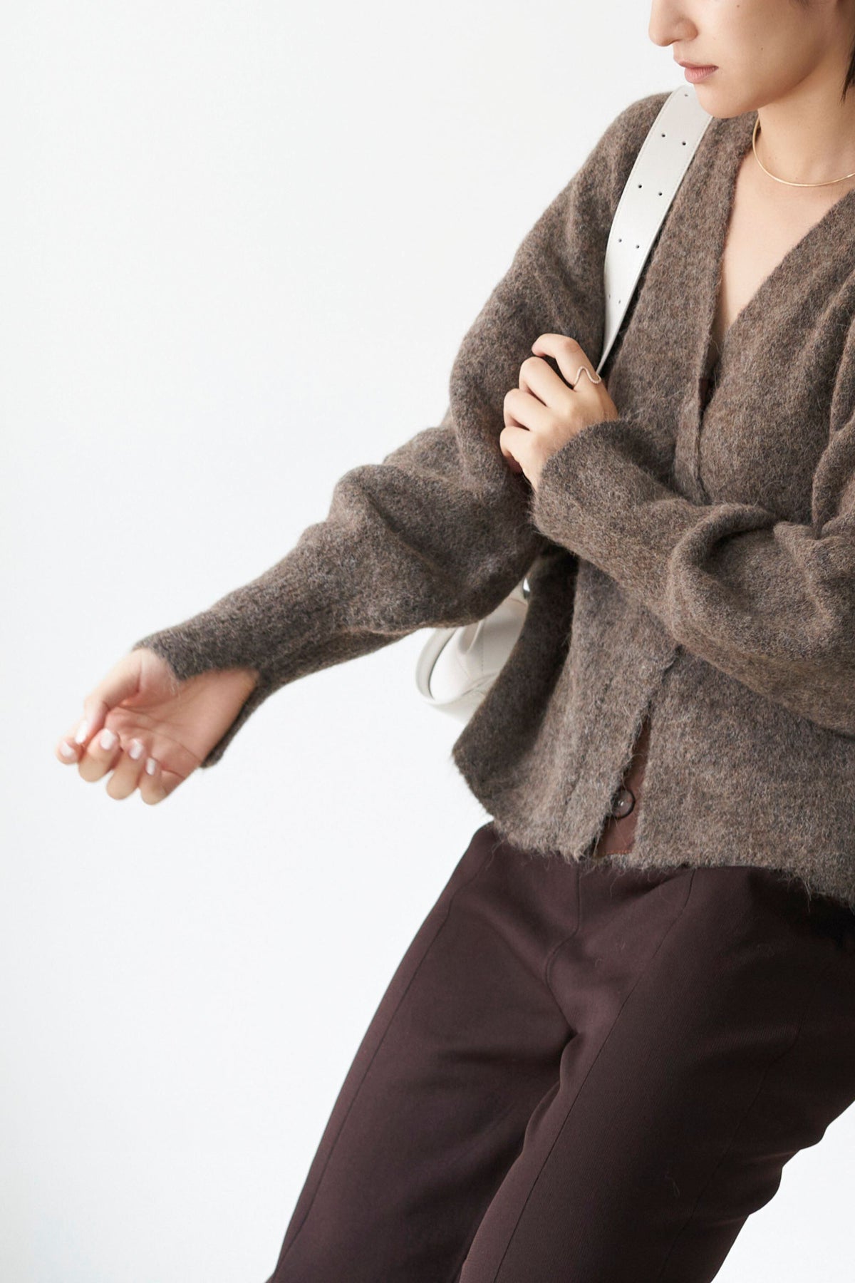 Shaggy Cardigan - BROWN