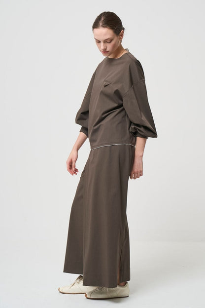 Mannish Pocket Tops - BROWN