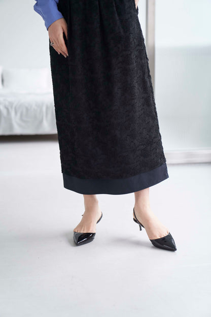 Rain Jacquard Skirt - BLACK