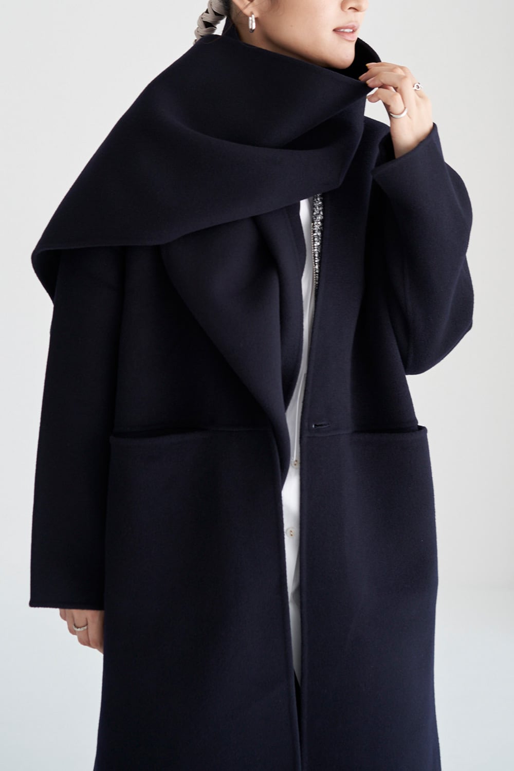Wool River Tailored Coat - Dark Navy