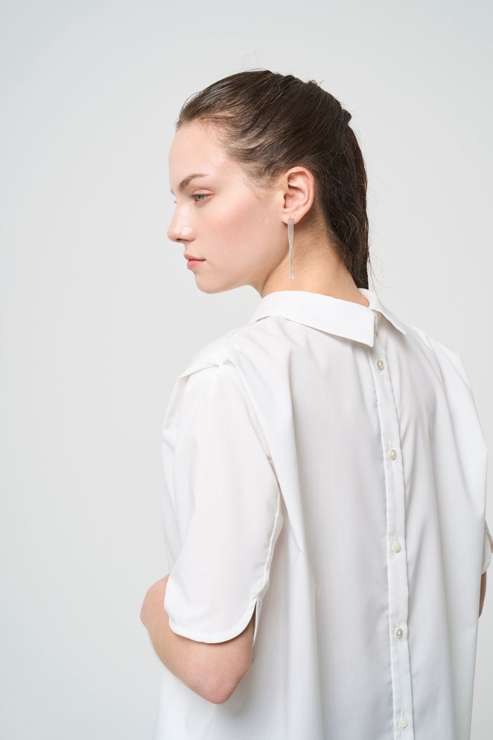 2way Collar Blouse - WHITE