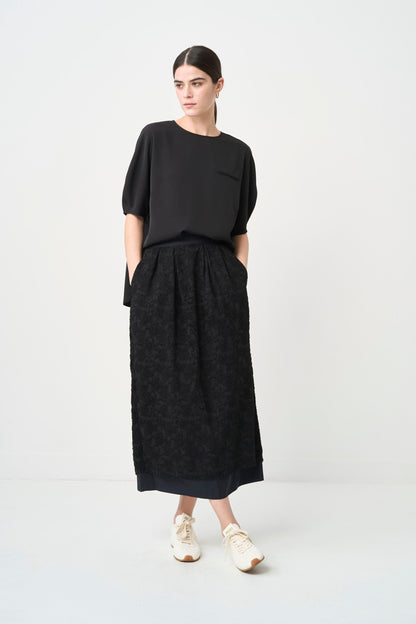 Rain Jacquard Skirt - BLACK