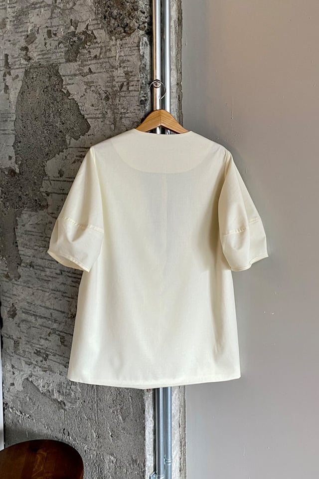 Short Sleeves Cubic Jacket - WHITE
