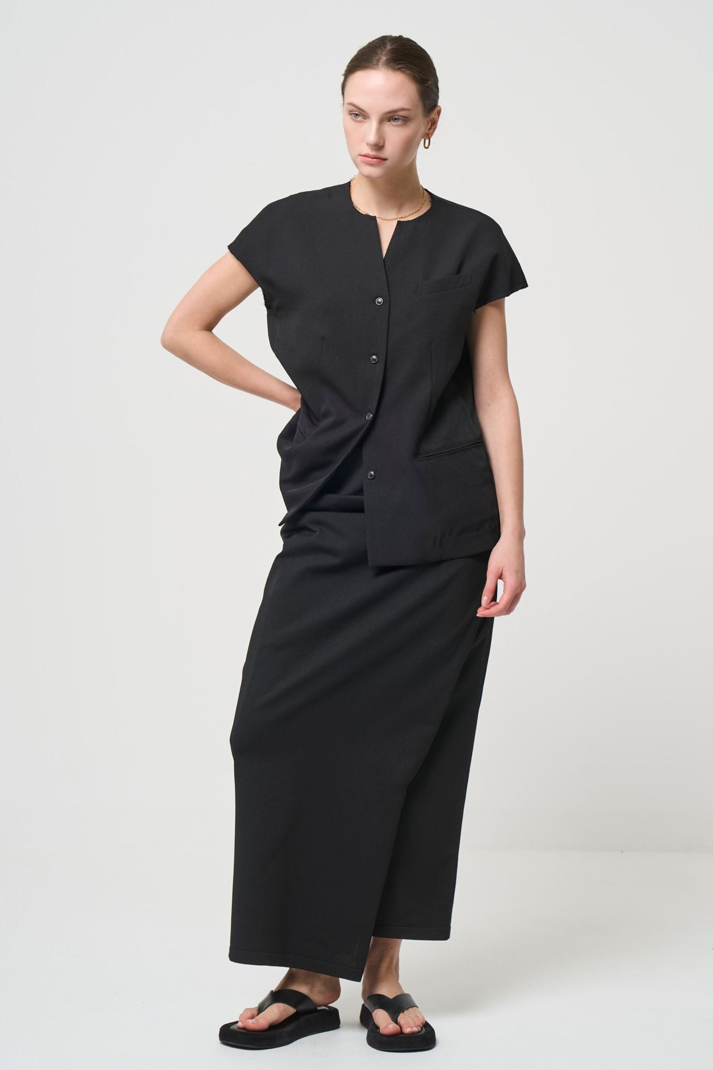 Short Sleeves Shirts Jacket - BLACK