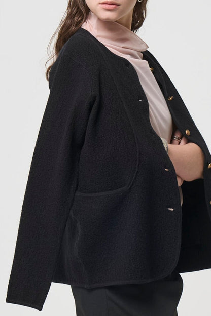 Relax Silk Jacket - BLACK