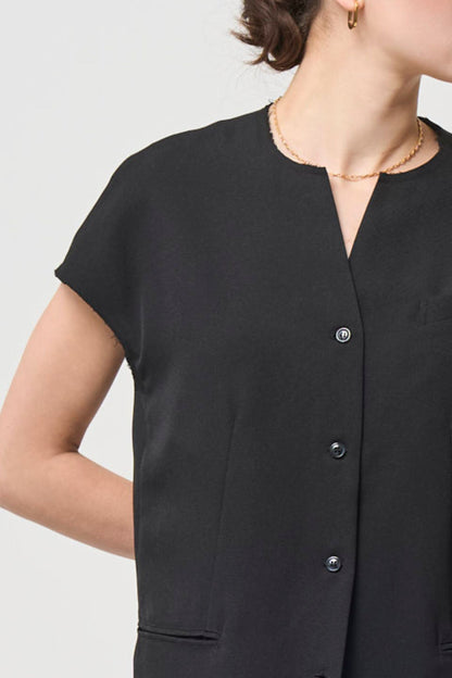 Short Sleeves Shirts Jacket - BLACK