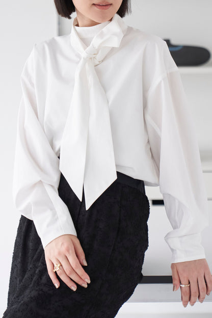 Ribbon Blouse - WHITE