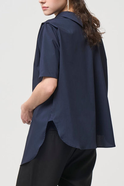 2way Collar Blouse - NAVY