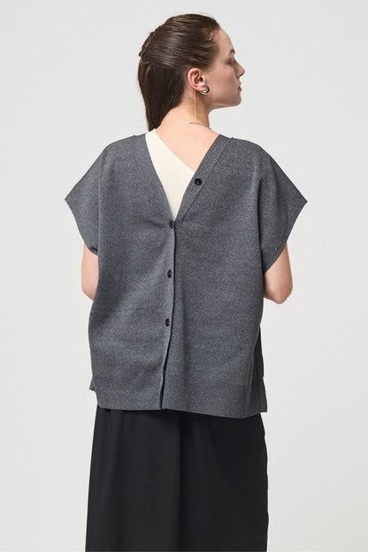 2way Spring Knit Poncho - GRAY