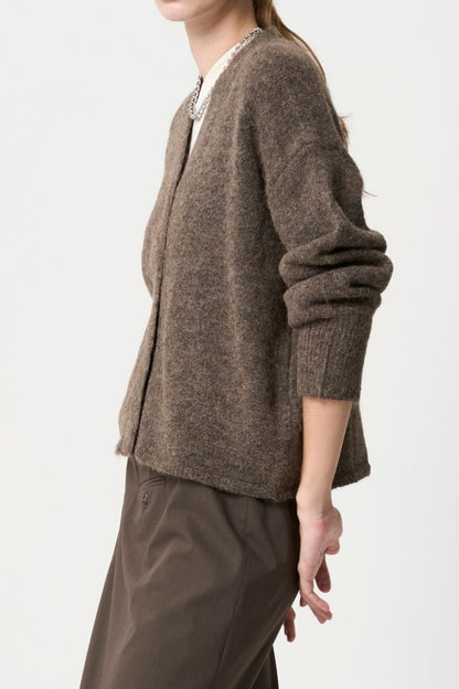 Shaggy Cardigan - BROWN