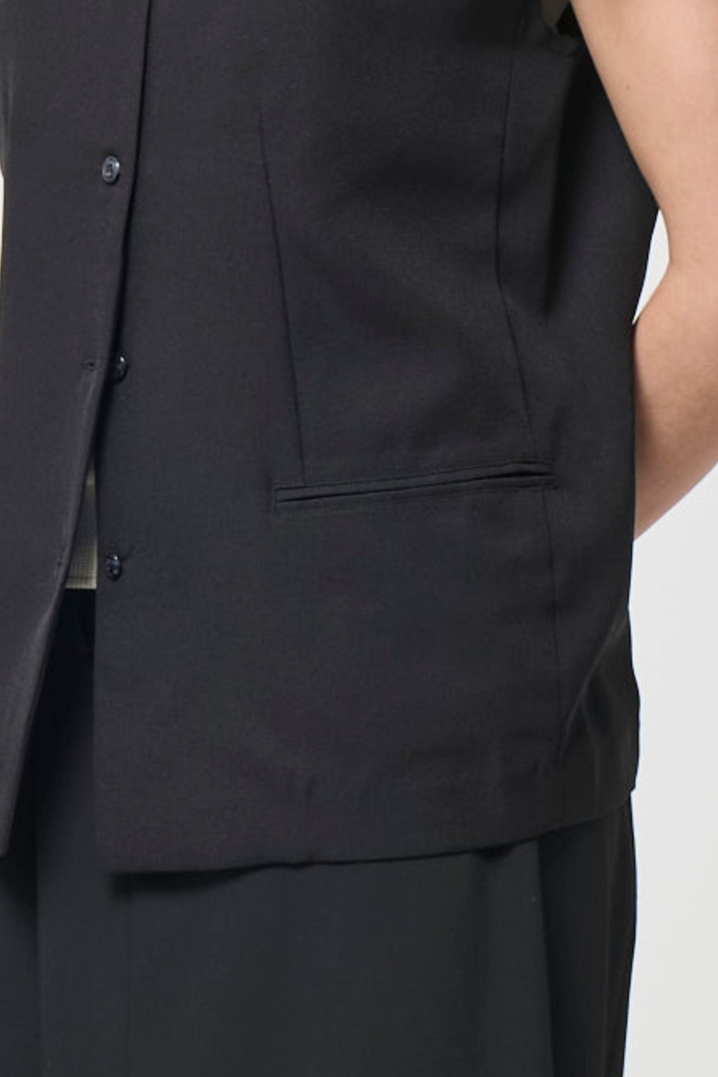 Short Sleeves Shirts Jacket - BLACK