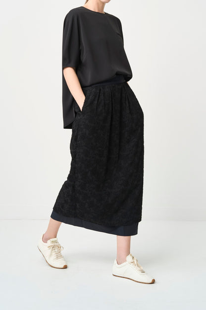 Rain Jacquard Skirt - BLACK