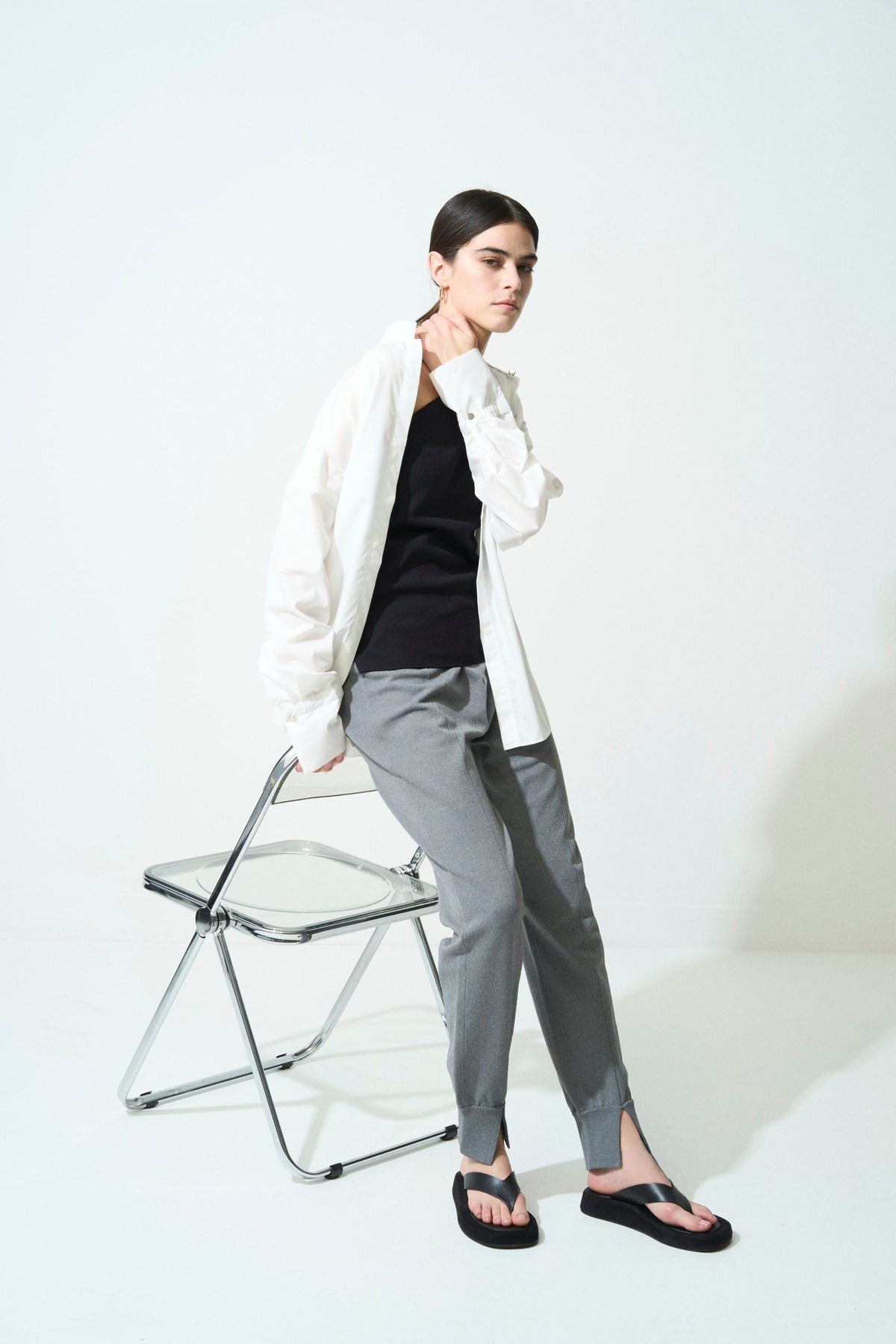 Center Press Jogger Pants - GRAY