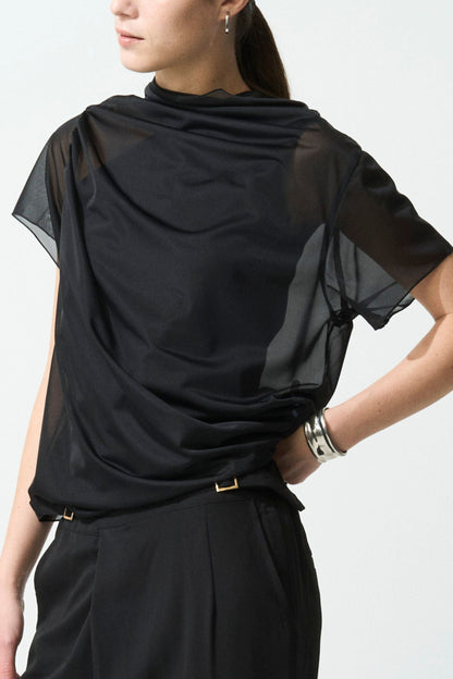 River Sheer Tops - BLACK