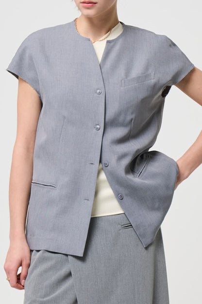 Short Sleeves Shirts Jacket - GRAY
