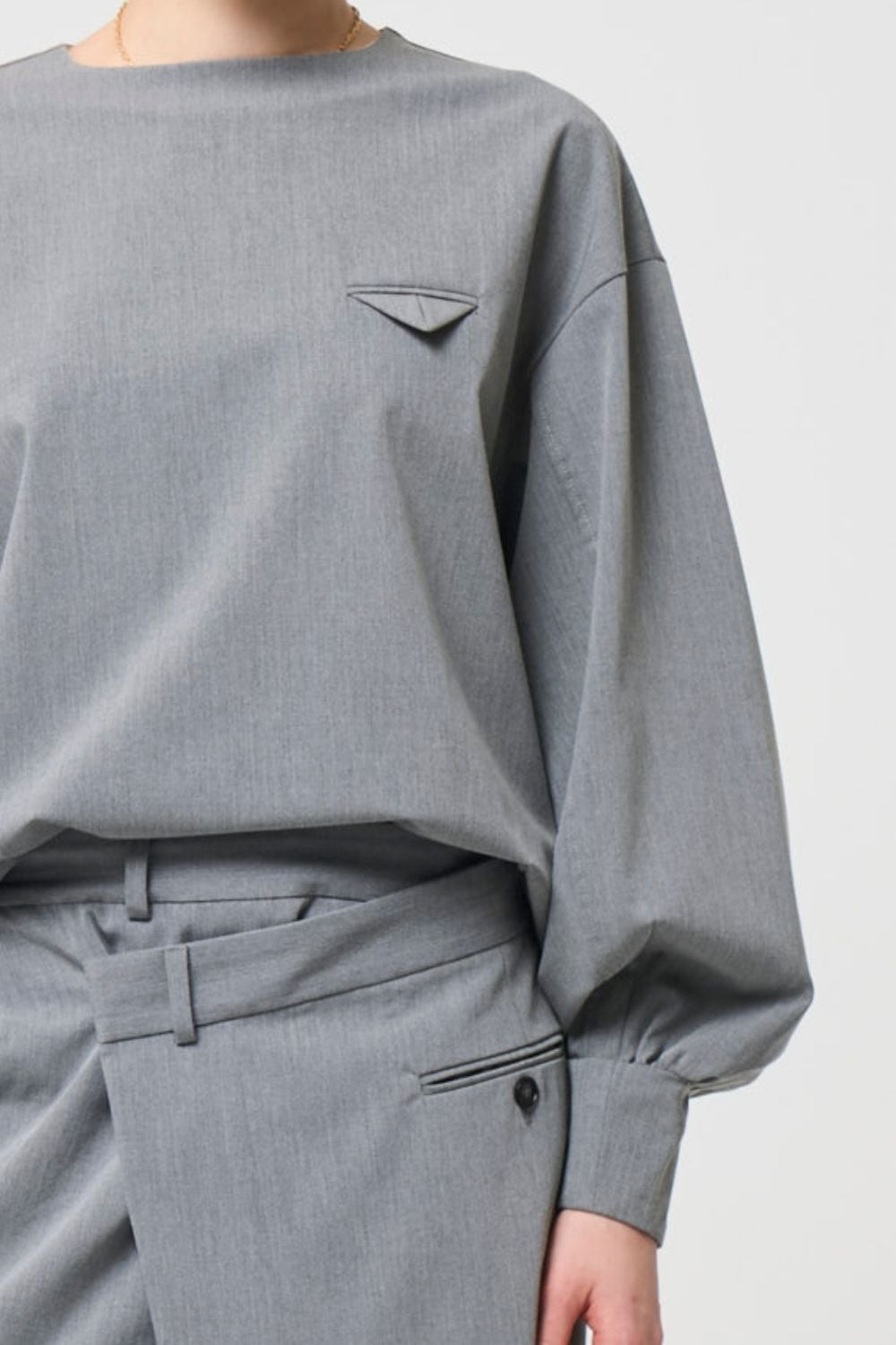 Mannish Pocket Tops - GRAY