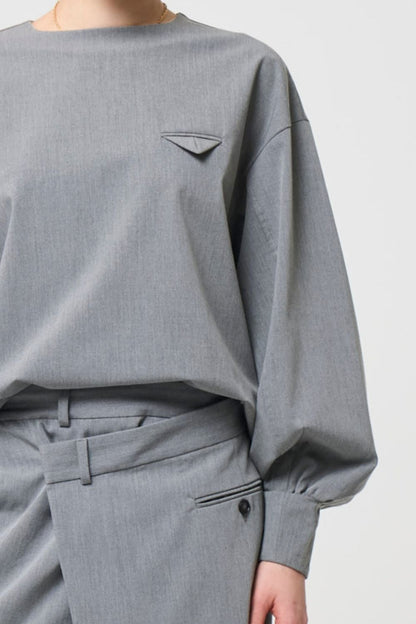 Mannish Pocket Tops - GRAY