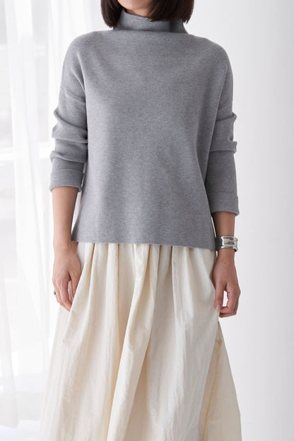 Bottle neck Knit - GRAY