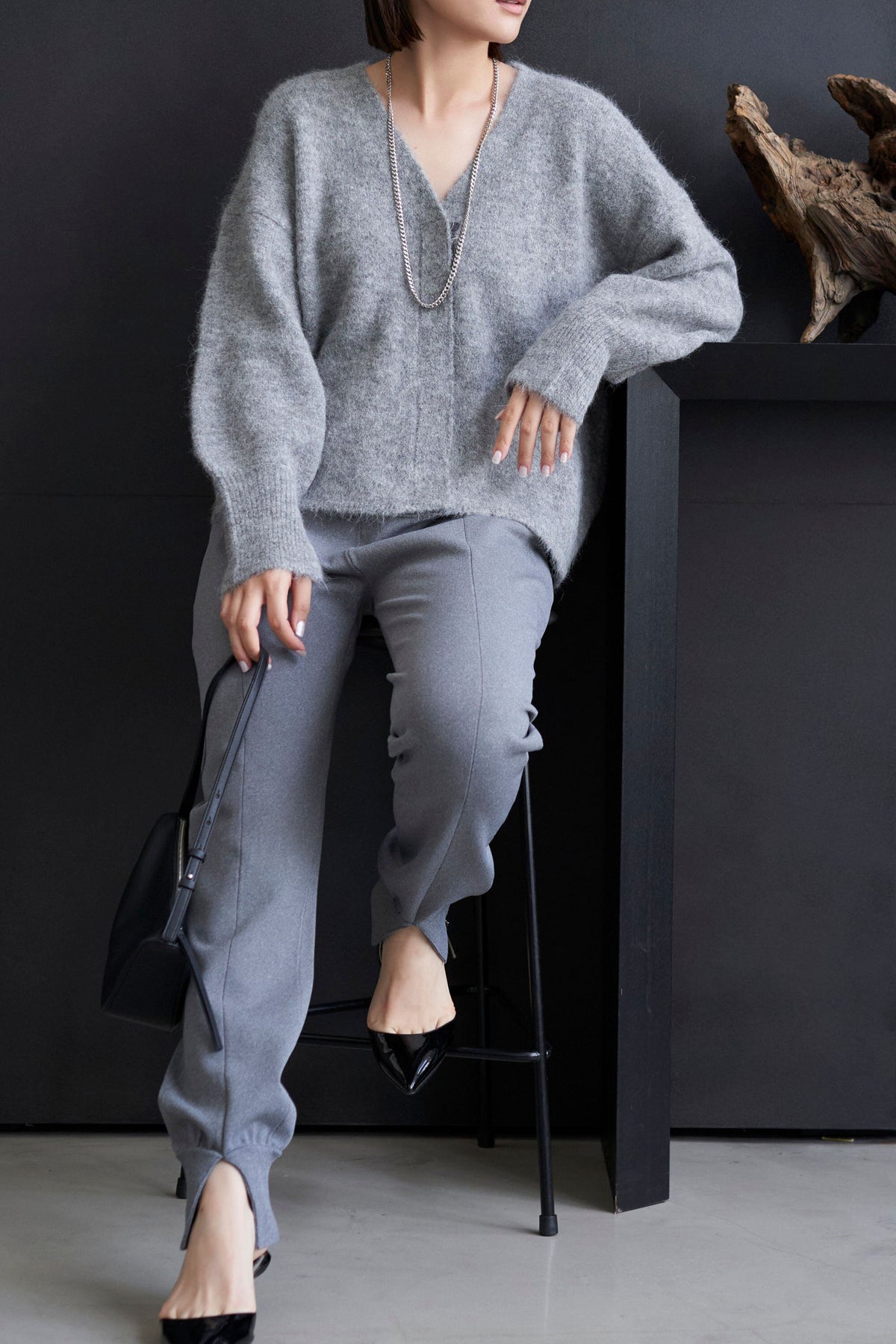 Shaggy Cardigan - GRAY