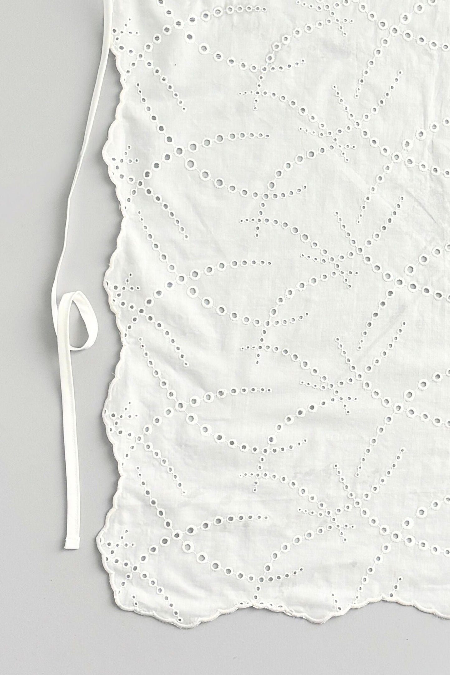 Cotton Lace Triangle Scarf - BLACK・WHITE