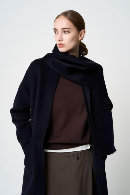 Wool River Tailored Coat - Dark Navy