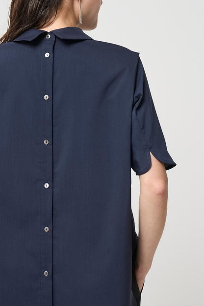 2way Collar Blouse - NAVY