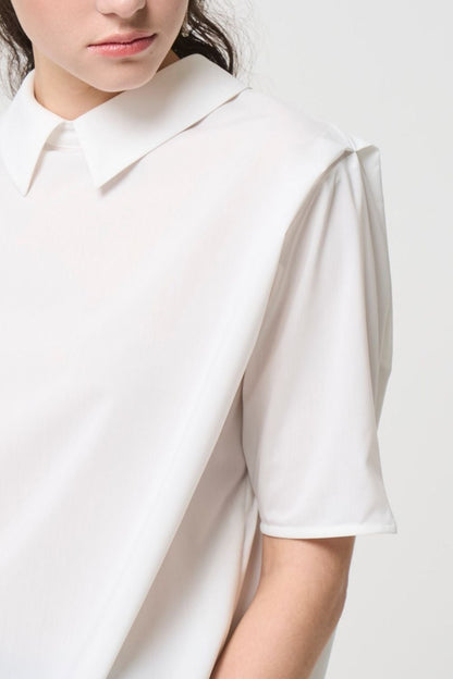 2way Collar Blouse - WHITE