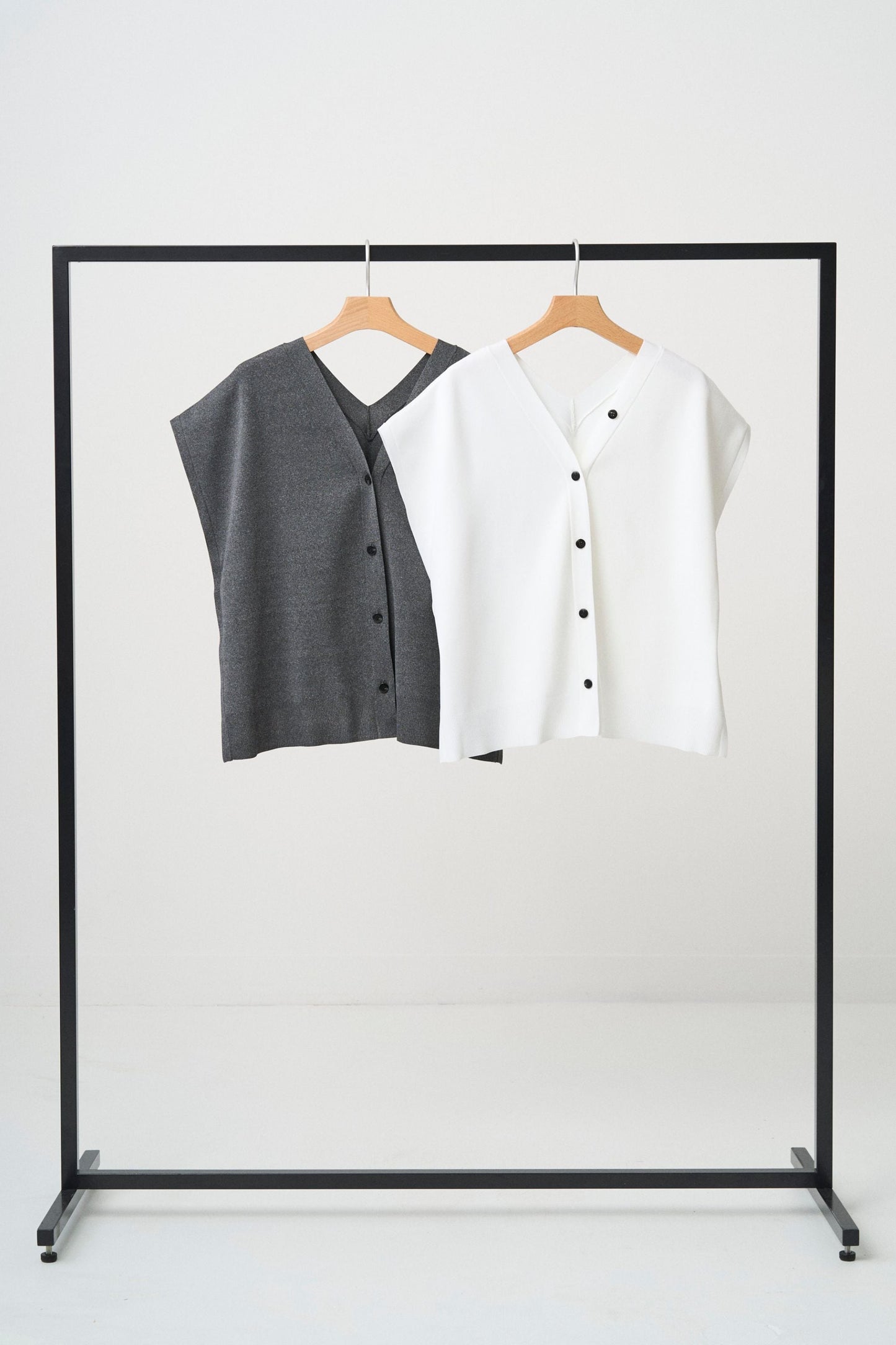2way Spring Knit Poncho - WHITE