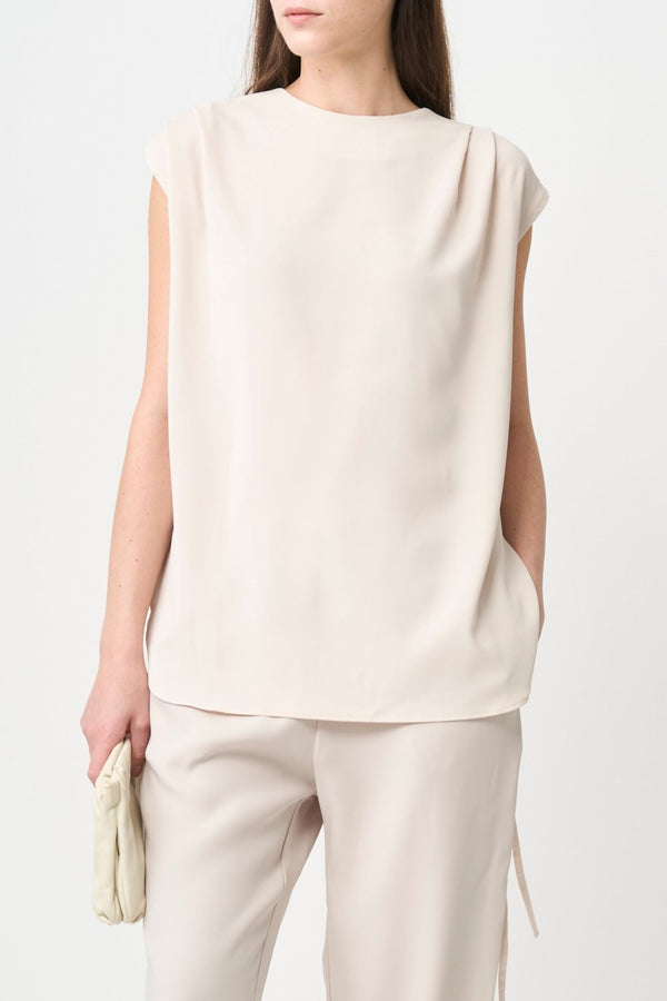 Shoulder Gather Pullover - ECRU