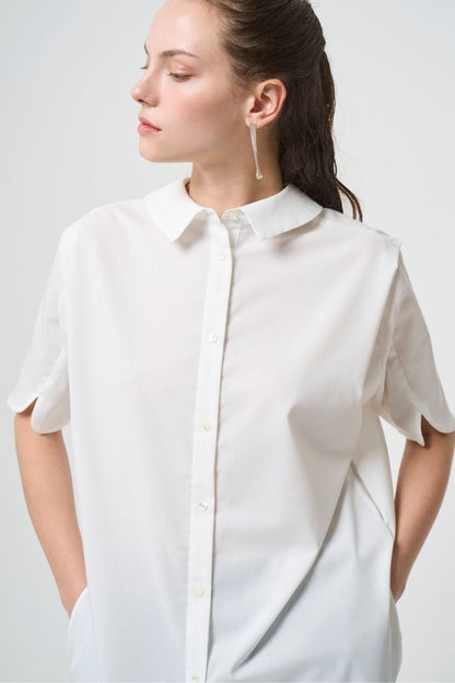 2way Collar Blouse - WHITE