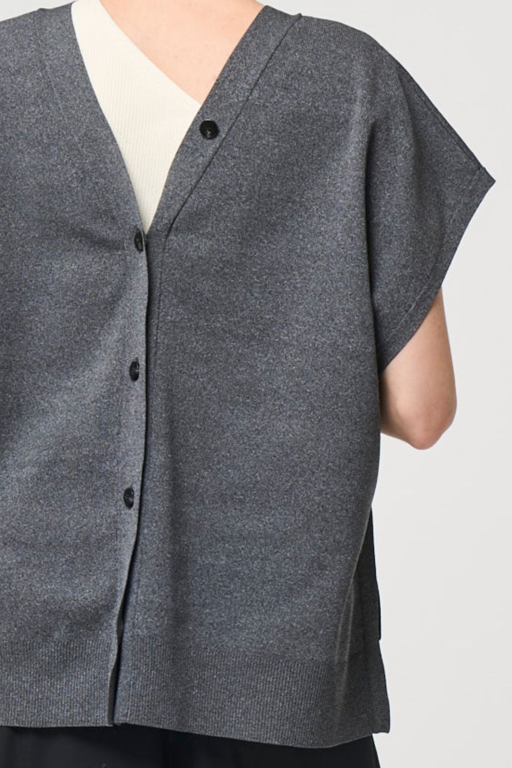 2way Spring Knit Poncho - GRAY