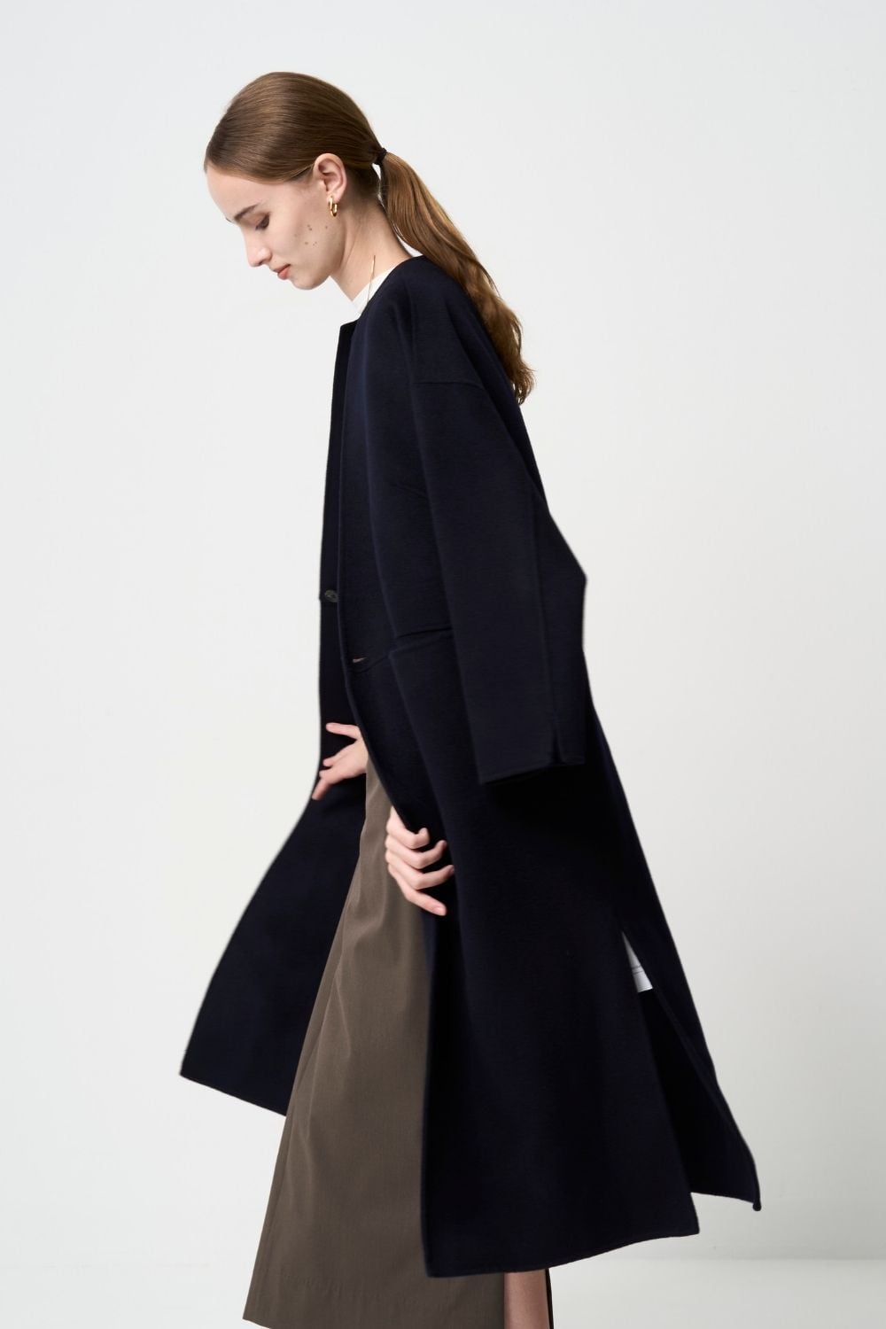 Wool River Tailored Coat - Dark Navy