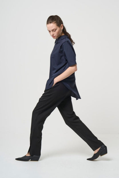 2way Collar Blouse - NAVY