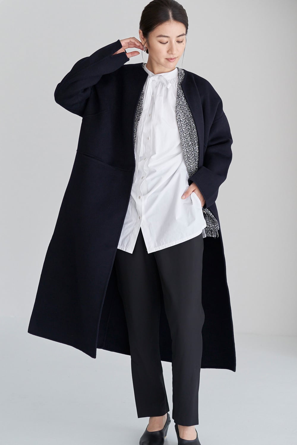 Wool River Tailored Coat - Dark Navy