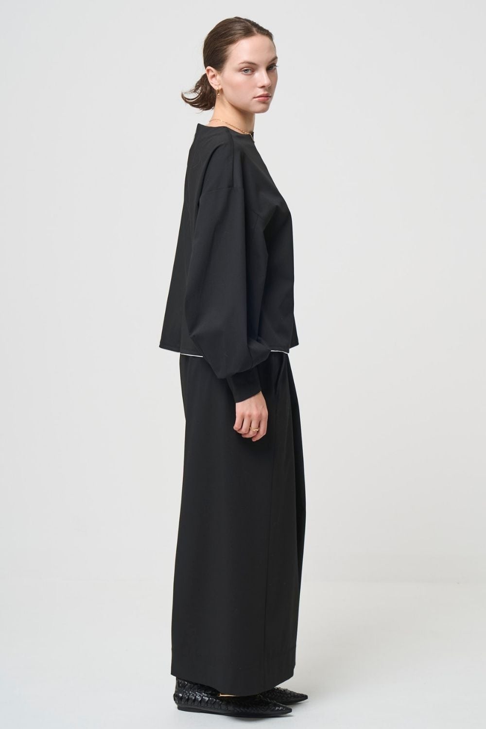 Mannish Pocket Tops - BLACK