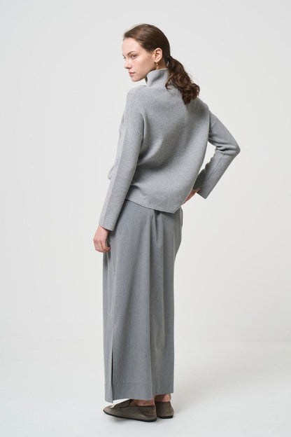 Bottle neck Knit - GRAY
