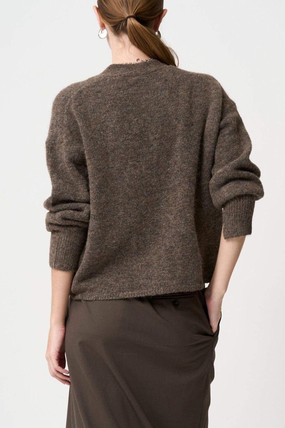 Shaggy Cardigan - BROWN
