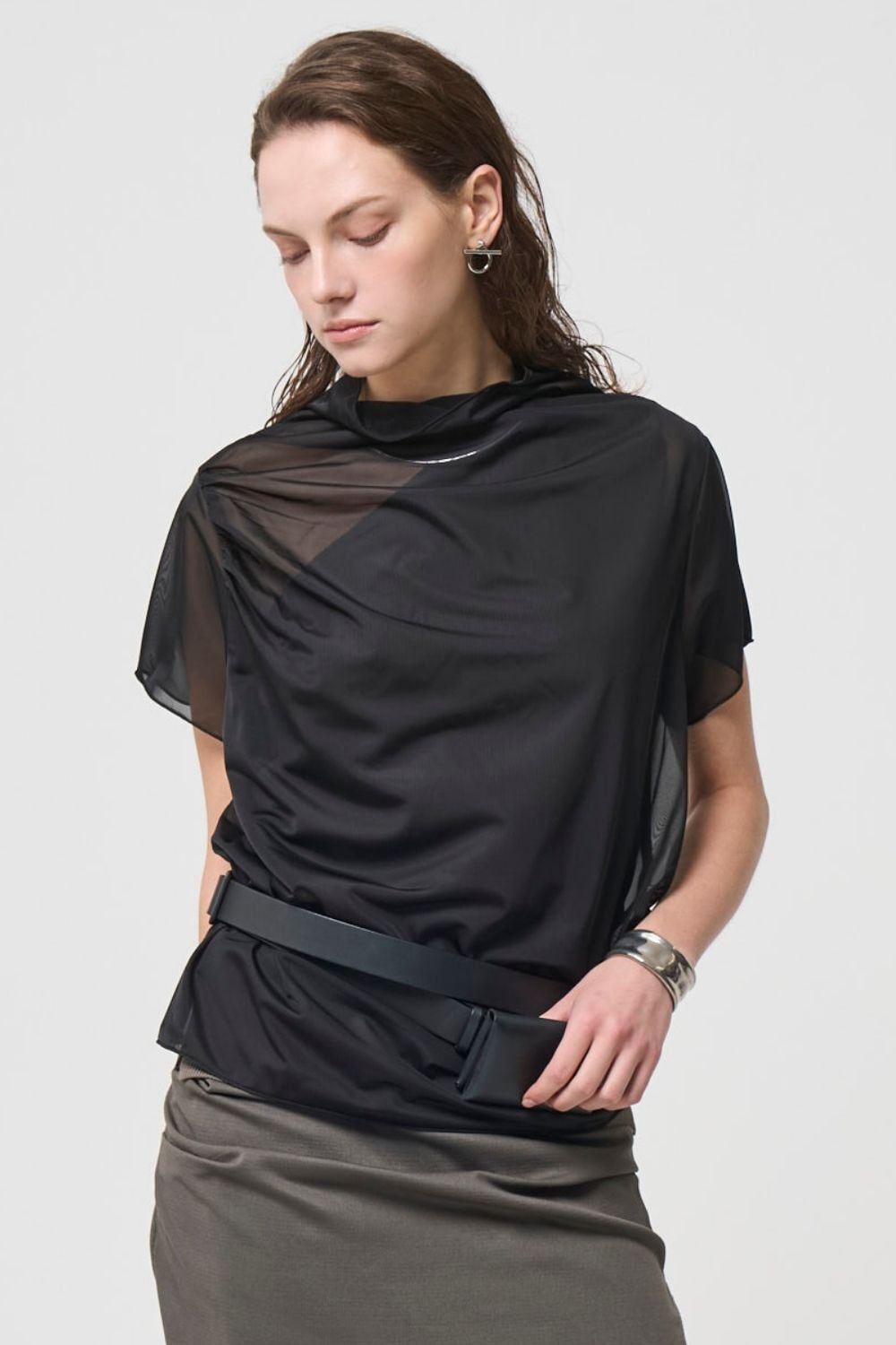 River Sheer Tops - BLACK