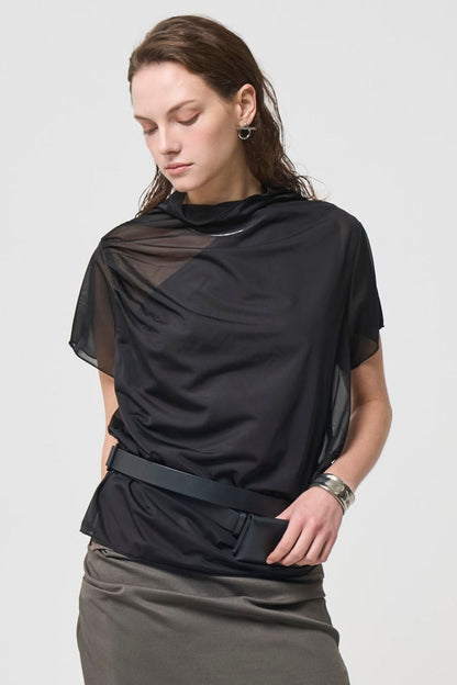 River Sheer Tops - BLACK