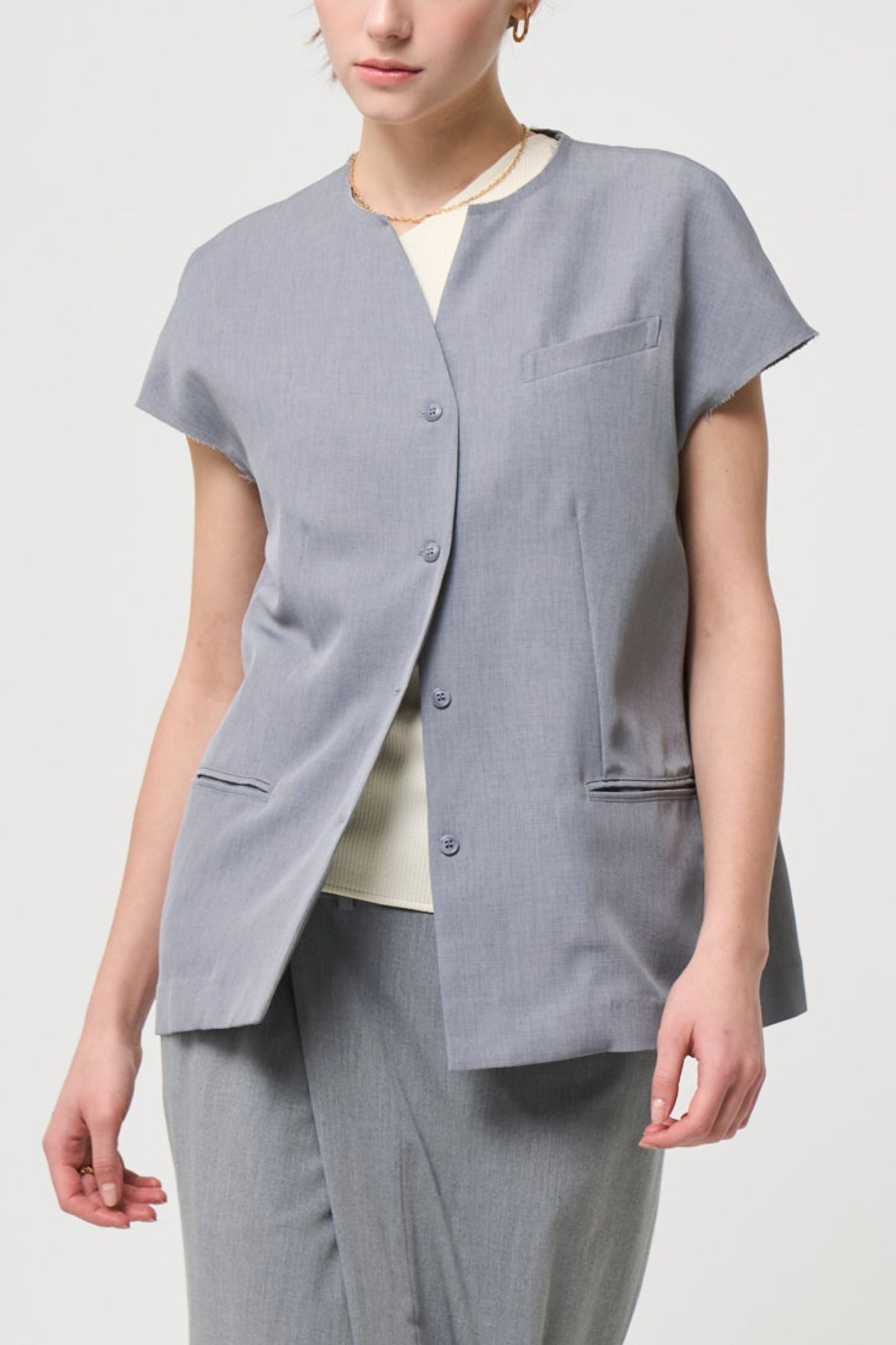 再入荷 Minimal Shoulder Cutsew - OFF WHITE
