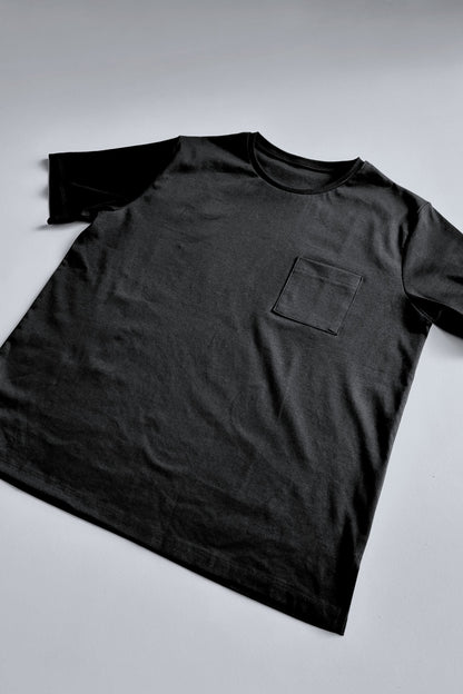 Minimal Pocket Silket T-shirts - BLACK・WHITE・DARK GRAY
