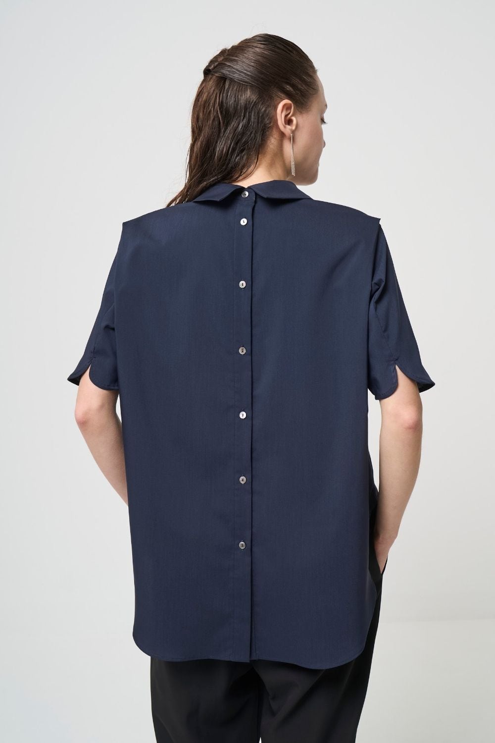 2way Collar Blouse - NAVY
