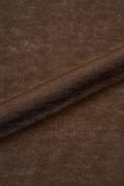 Breathable Cotton Cardigan - BROWN