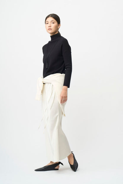 Bottle neck Knit - BLACK