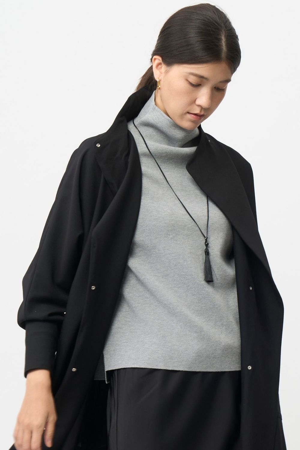 Bottle neck Knit - GRAY