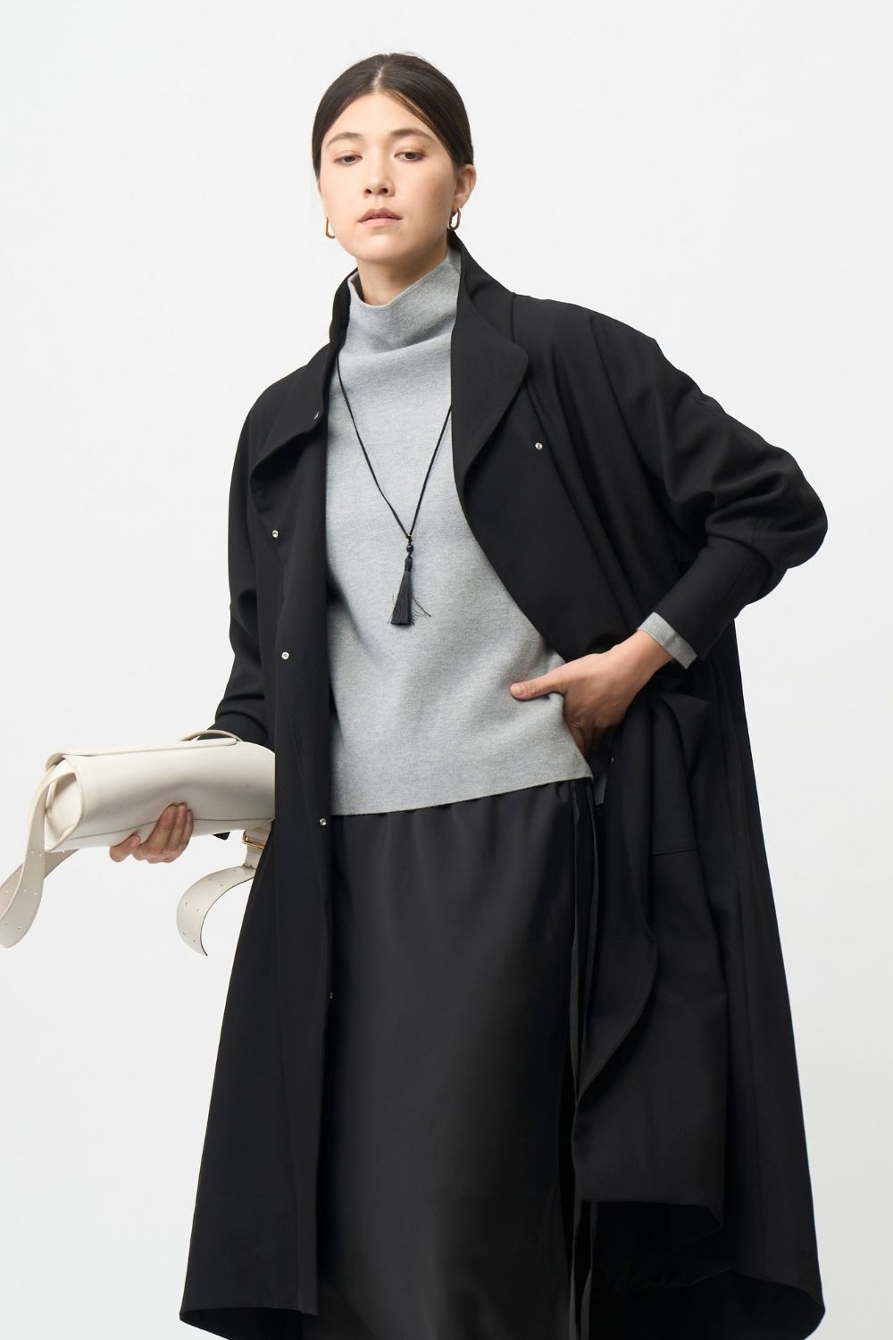 Bottle neck Knit - GRAY