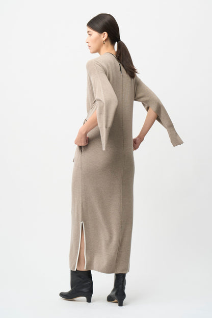 Double Sleeves Knit Dress - CAMEL / SHORT・LONG