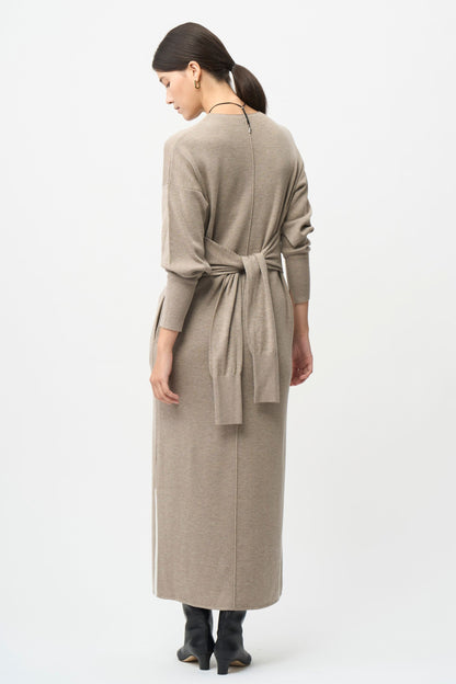Double Sleeves Knit Dress - GRAY / SHORT・LONG
