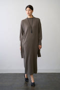 Double Sleeves Knit Dress - TAUPE / SHORT・LONG