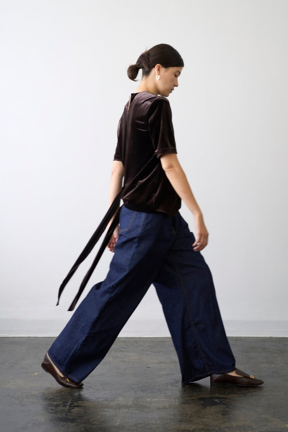 Dry Velour Boxy Tee - ESPRESSO